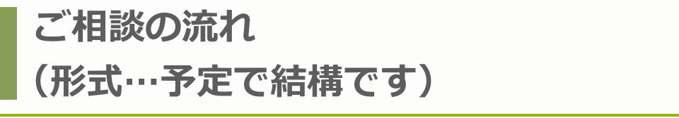 ご相談の流れ（形式…予定で結構です）
