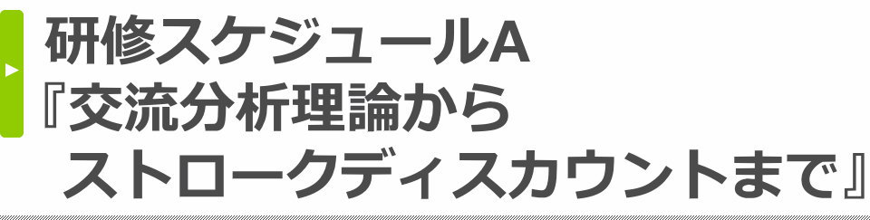 研修スケジュールA・『交流分析理論からストロークディスカウントまで』