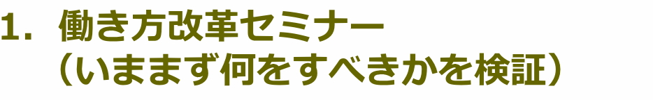 1．働き方改革セミナー（いままず何をすべきかを検証）